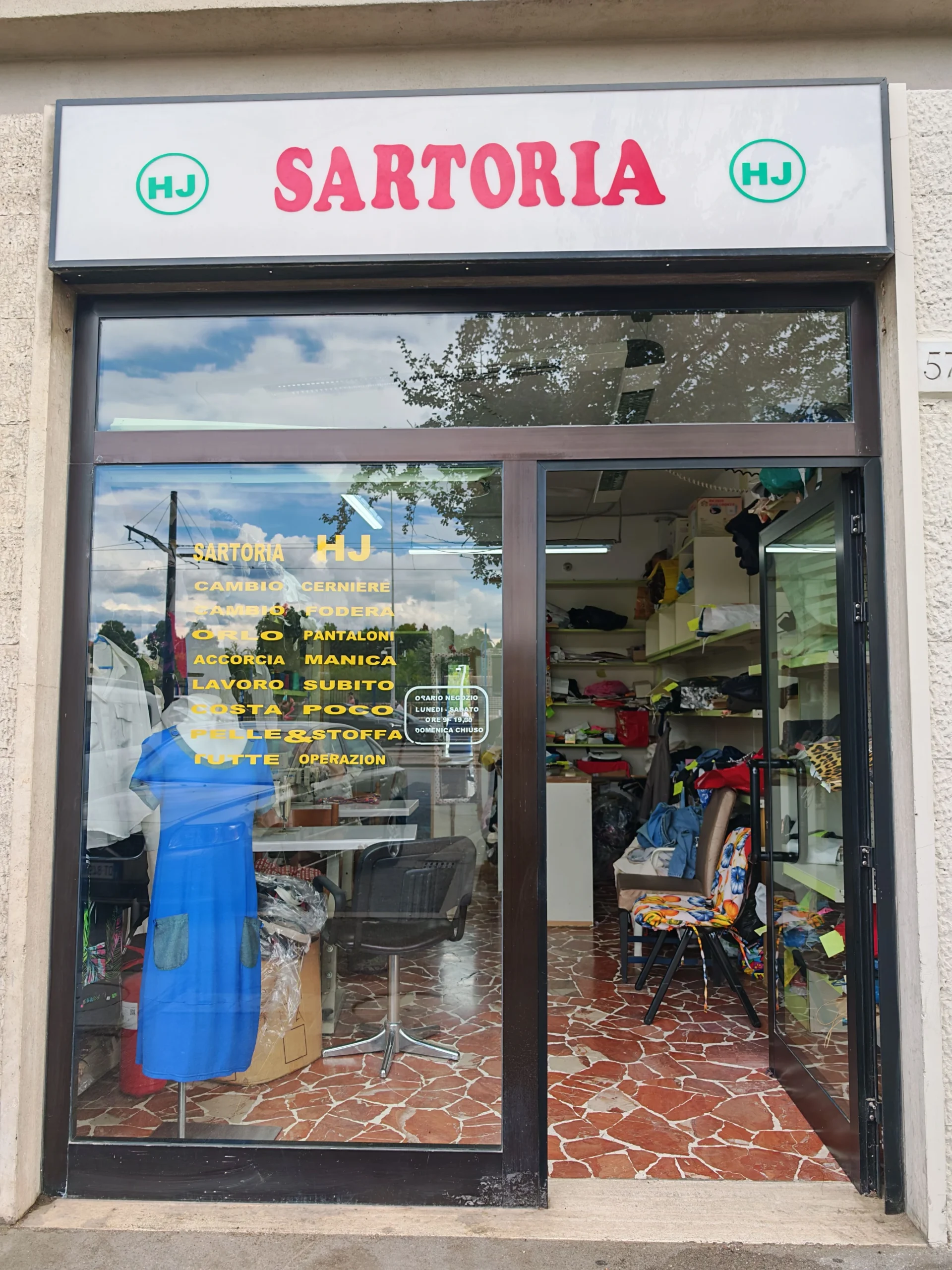 sartoria zj negozio frontale
